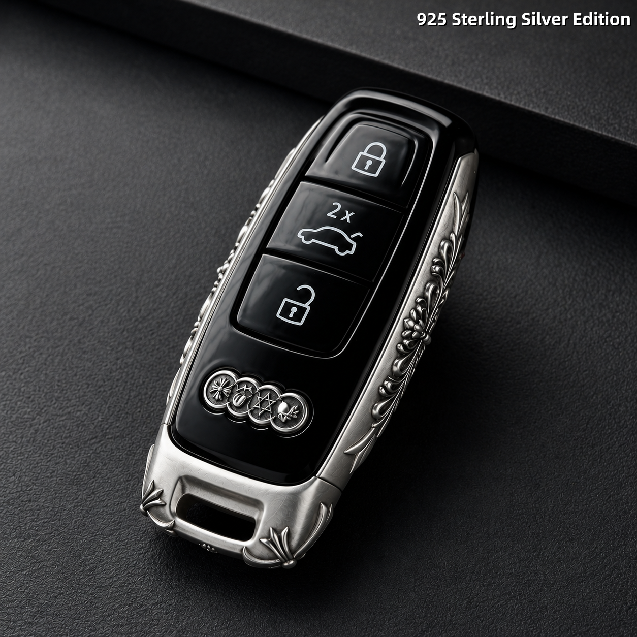 Audi Key Case 925 Sterling Silver Edition Luxury Car Key Cover Handmade Metal Shell Premium Key Protector