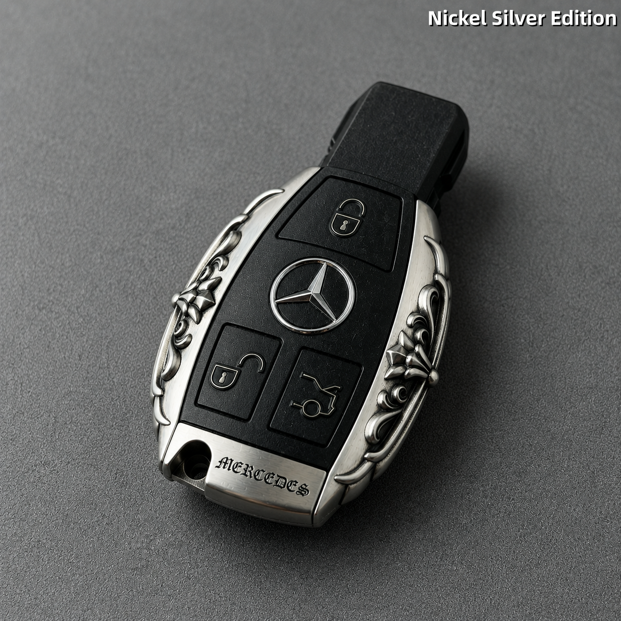 Mercedes-Benz Key Shell White Copper Edition Handmade Engraved Luxury Key Cover for Bentley Style Design
