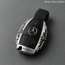 Mercedes-Benz Key Shell White Copper Edition Handmade Engraved Luxury Key Cover for Bentley Style Design