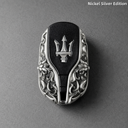 Maserati Nickel Silver Key Cover Luxury Engraved Car Key Shell Handmade Edition