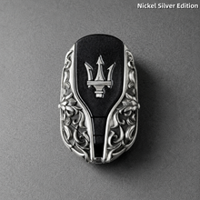 Maserati Nickel Silver Key Cover Luxury Engraved Car Key Shell Handmade Edition