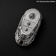 Mercedes-Benz 925 Sterling Silver Key Case Cover Handmade Luxury Car Key Shell for G-Class S-Class E-Class C-Class