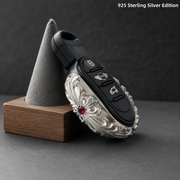 MINI 925 Sterling Silver Key Case Luxury Handmade Engraved Car Key Cover for MINI Cooper F54 F55 F56 F57 F60
