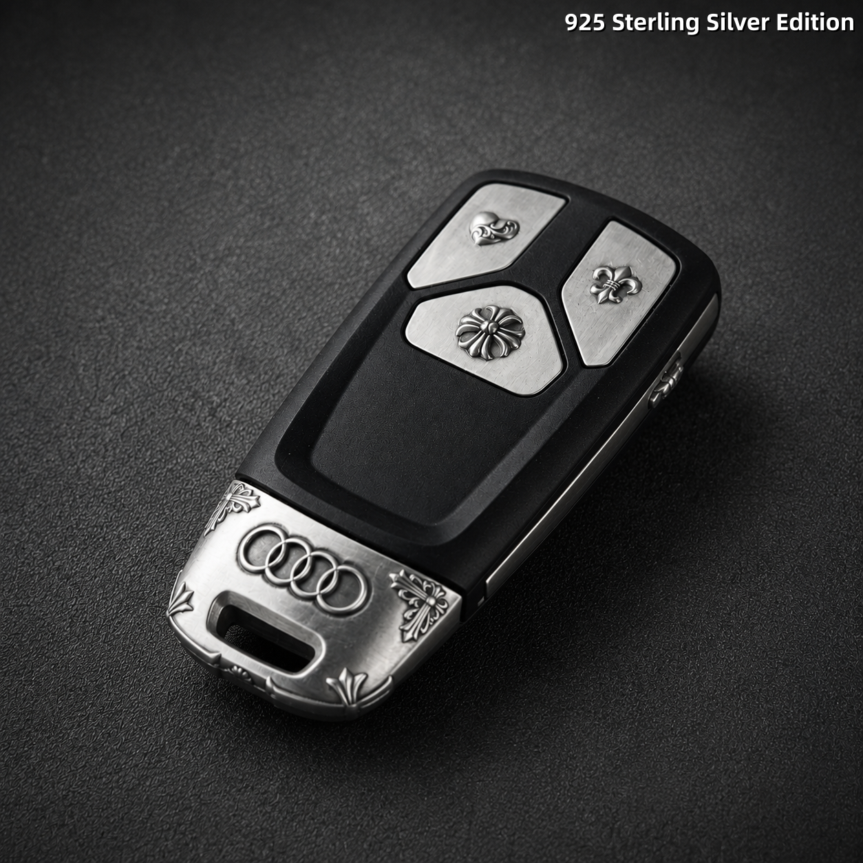 Audi Key Fob Cover 925 Sterling Silver Handcrafted Luxury Edition