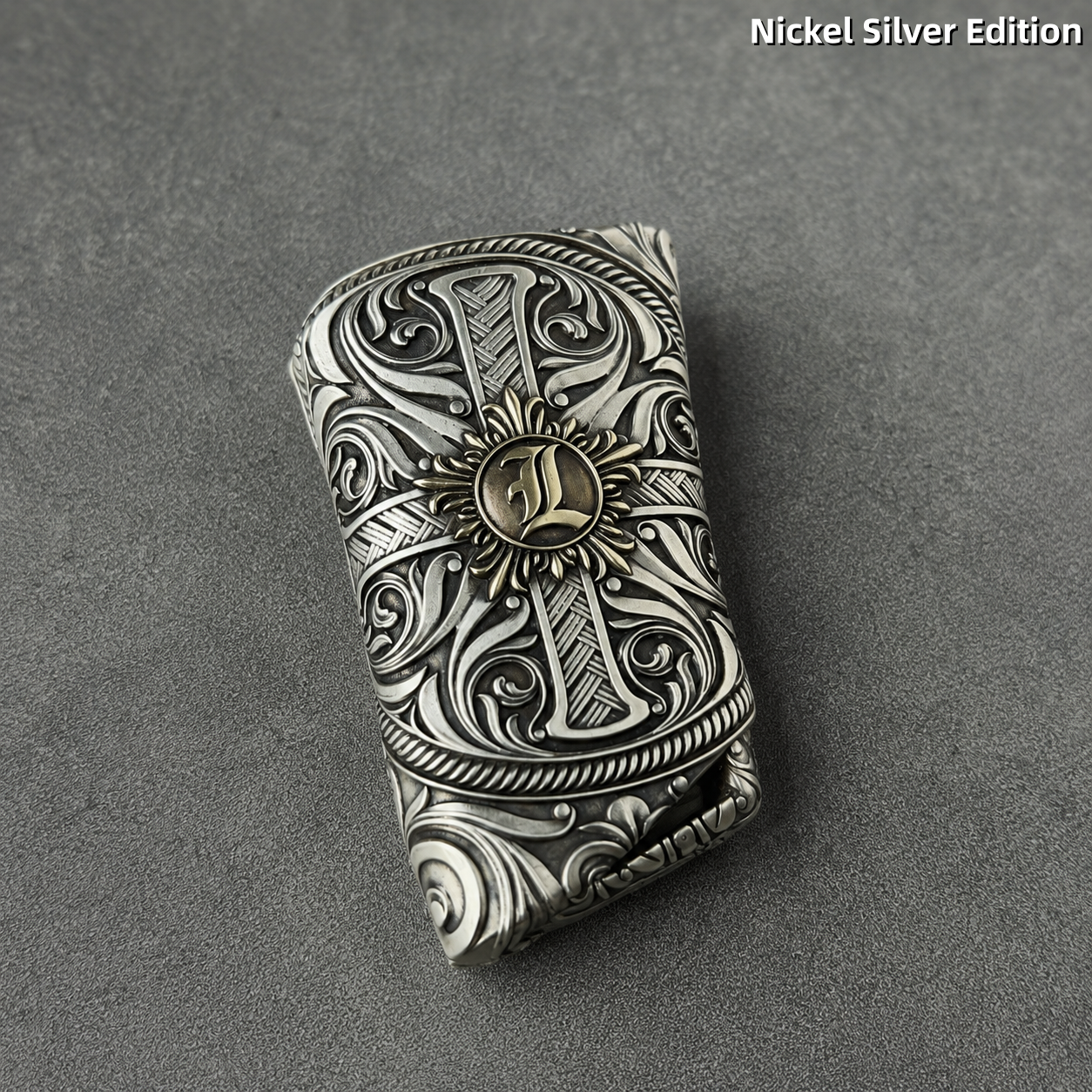 Lexus Luxury Key Case White Copper Edition Handmade Engraved Metal Key Cover