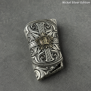 Lexus Luxury Key Case White Copper Edition Handmade Engraved Metal Key Cover