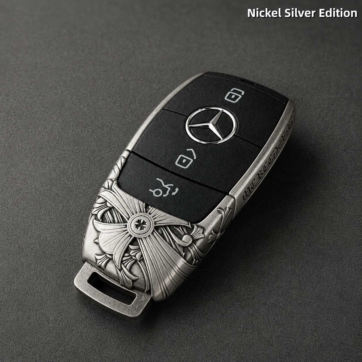 Handcrafted Mercedes-Benz Key Fob Cover | Nickel Silver Art Edition