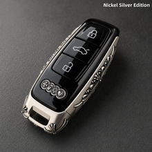 Audi A6L Key Cover White Copper Edition Handmade Luxury Car Key Shell Engraved Metal Case