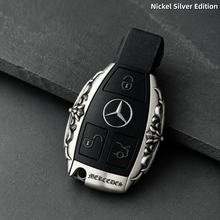 Mercedes-Benz Key Shell White Copper Edition Handmade Engraved Luxury Key Cover for Bentley Style Design