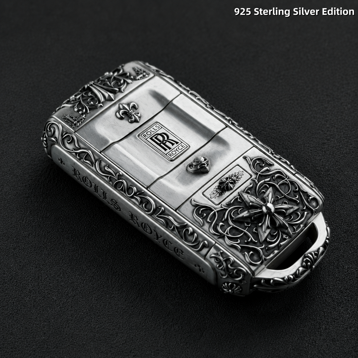 Rolls Royce Key Case 925 Sterling Silver Handmade Luxury Key Cover Engraved Car Key Shell