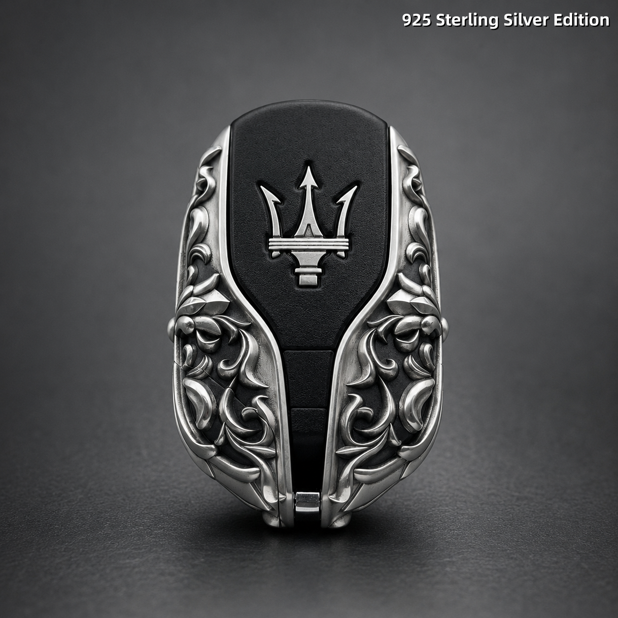 Maserati 925 Sterling Silver Key Case Handmade Engraved Luxury Car Key Cover