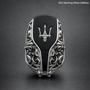 Maserati 925 Sterling Silver Key Case Handmade Engraved Luxury Car Key Cover