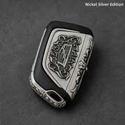 Cadillac Key Shell Nickel Silver Edition Handcrafted Engraved Luxury Key Cover