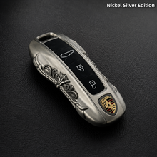 Porsche Panamera Cayenne 911 Taycan Key Fob Cover White Copper Edition Handcrafted Luxury Key Shell