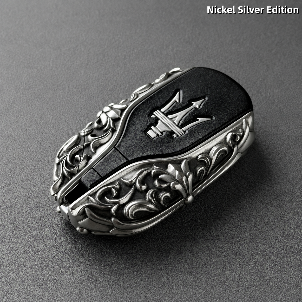 Maserati Nickel Silver Key Cover Luxury Engraved Car Key Shell Handmade Edition