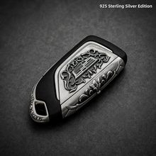 Cadillac 925 Sterling Silver Key Cover Luxury Engraved Car Key Shell Handmade Metal Case