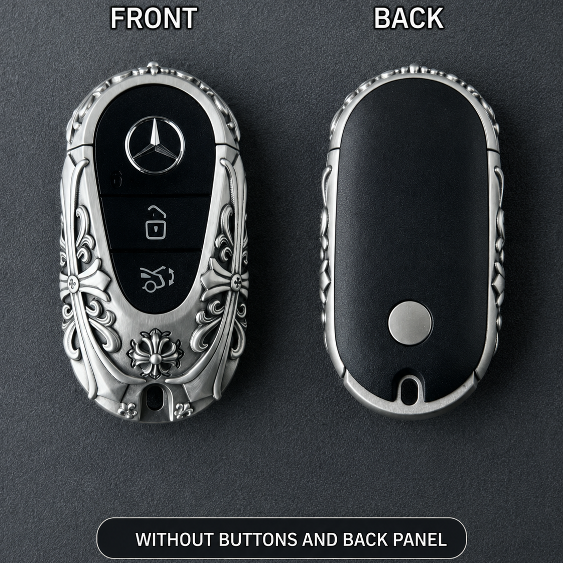Mercedes-Benz 925 Sterling Silver Key Case Cover Handmade Luxury Car Key Shell for G-Class S-Class E-Class C-Class