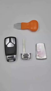 Audi Key Fob Cover Nickel Silver Edition Handcrafted Engraved Luxury Key Shell Compatible with Audi Models
